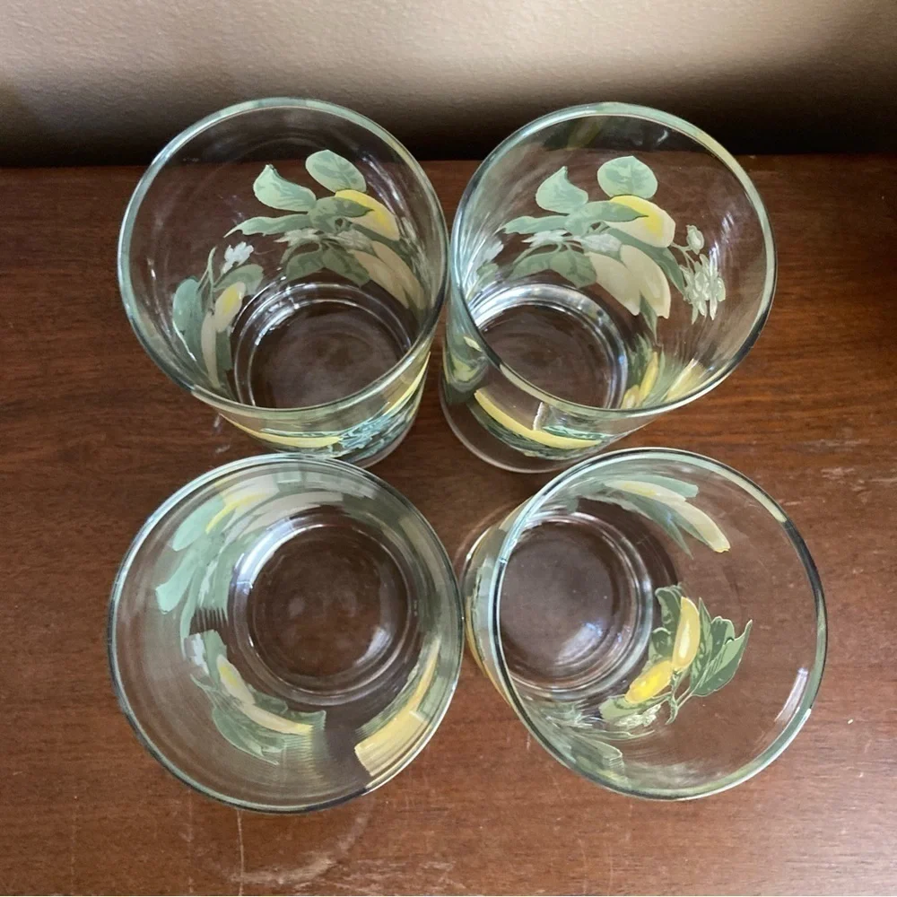 Vintage Royal Norfolk lemon bloom set of 4 glasses
